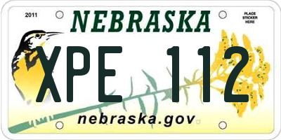 NE license plate XPE112