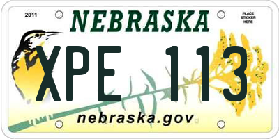 NE license plate XPE113