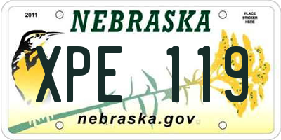 NE license plate XPE119