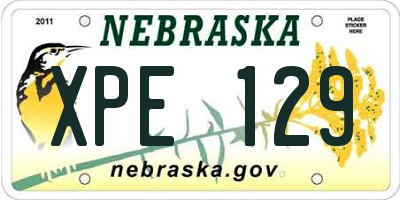 NE license plate XPE129