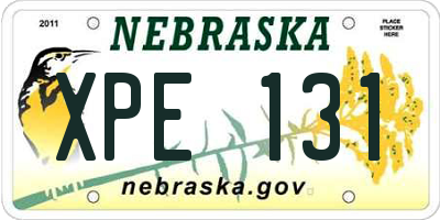 NE license plate XPE131