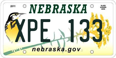 NE license plate XPE133