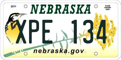 NE license plate XPE134
