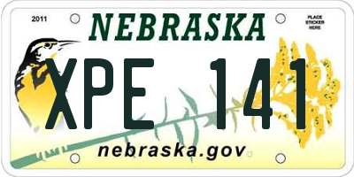 NE license plate XPE141