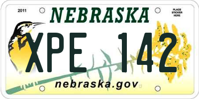 NE license plate XPE142