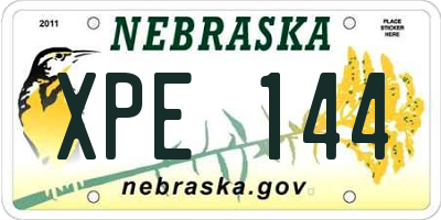 NE license plate XPE144