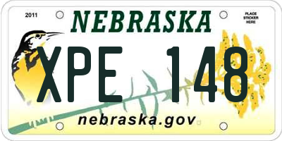 NE license plate XPE148