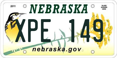 NE license plate XPE149