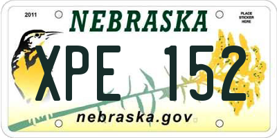 NE license plate XPE152