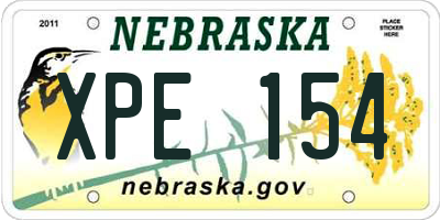 NE license plate XPE154
