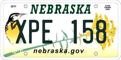 NE license plate XPE158
