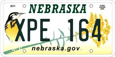 NE license plate XPE164