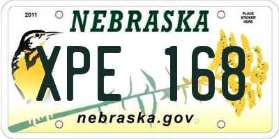 NE license plate XPE168