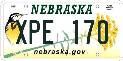 NE license plate XPE170