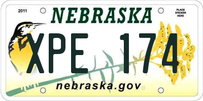 NE license plate XPE174
