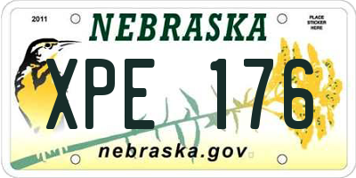 NE license plate XPE176