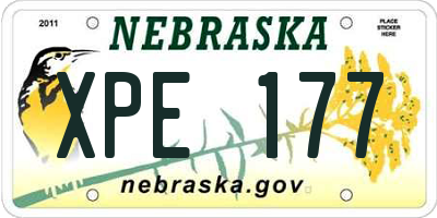 NE license plate XPE177