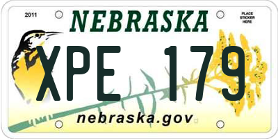 NE license plate XPE179