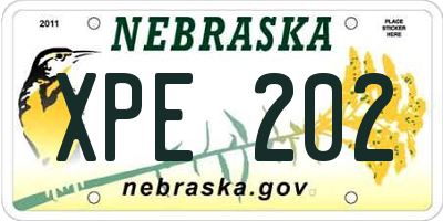 NE license plate XPE202