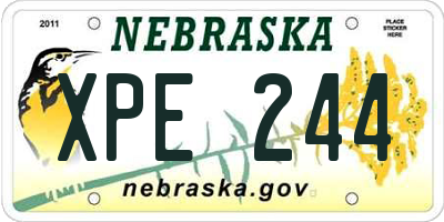 NE license plate XPE244