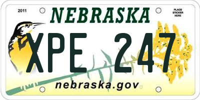 NE license plate XPE247