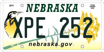 NE license plate XPE252