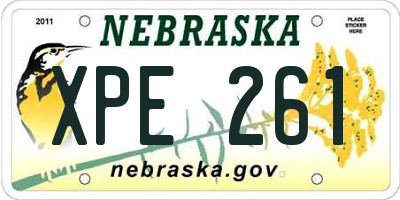 NE license plate XPE261