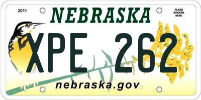 NE license plate XPE262
