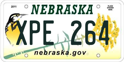 NE license plate XPE264