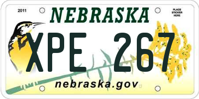 NE license plate XPE267