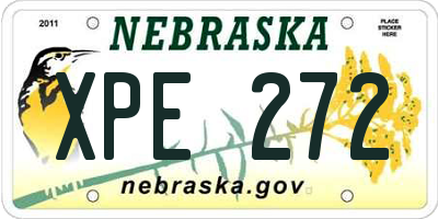 NE license plate XPE272