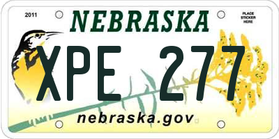 NE license plate XPE277