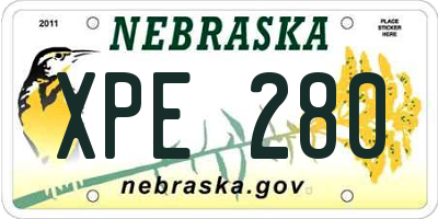 NE license plate XPE280