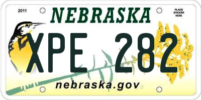 NE license plate XPE282