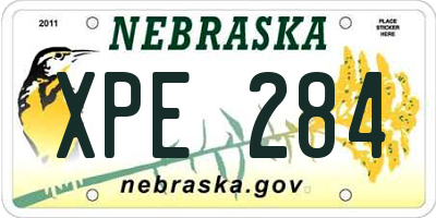 NE license plate XPE284