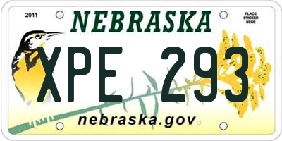 NE license plate XPE293