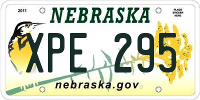 NE license plate XPE295