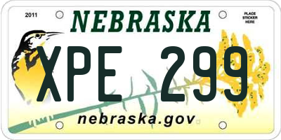 NE license plate XPE299
