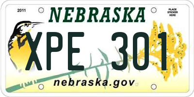 NE license plate XPE301