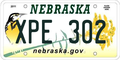 NE license plate XPE302