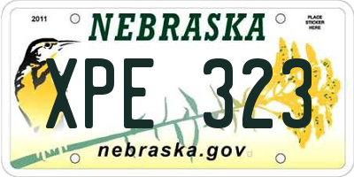 NE license plate XPE323