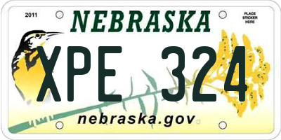 NE license plate XPE324