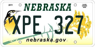 NE license plate XPE327