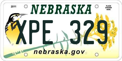 NE license plate XPE329
