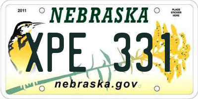 NE license plate XPE331