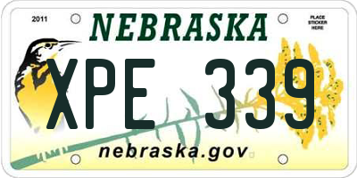 NE license plate XPE339