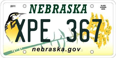 NE license plate XPE367