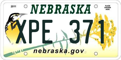 NE license plate XPE371