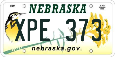 NE license plate XPE373