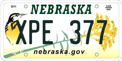 NE license plate XPE377